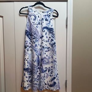 Lauren Ralph Lauren Blue and White Paisley Dress